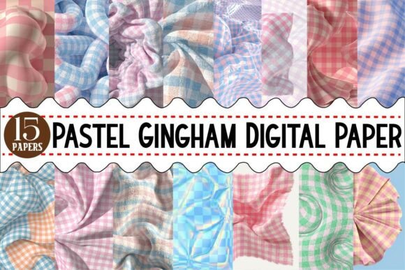 Download Pastel Gingham Digital Paper Pattern - Gingham digital paper Collection