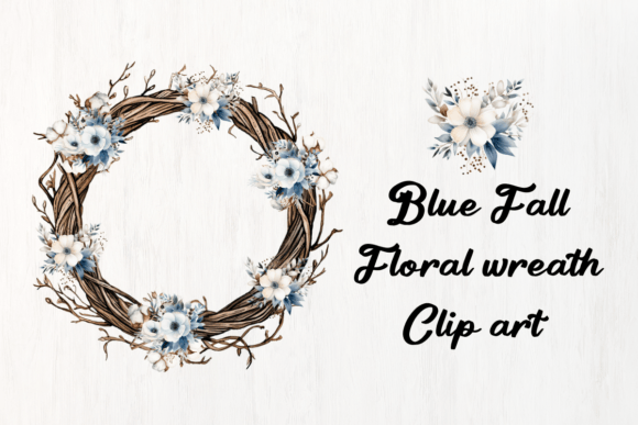 Download Blue Fall Wreath Clip Art - Clip art Collection
