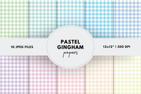 Download Pastel Gingham Digital Papers - Gingham digital paper Collection