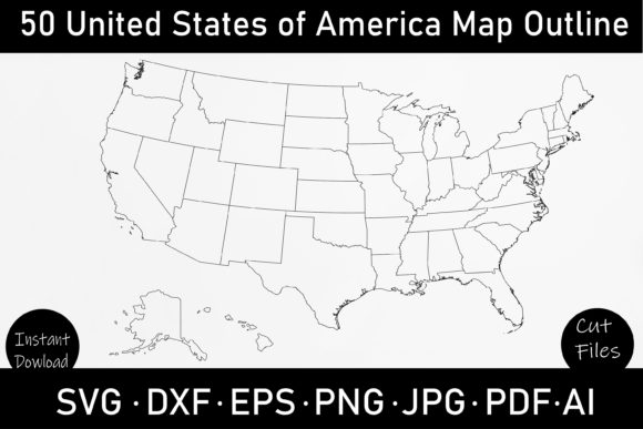 Download 50 United States Outline Map Svg - United Collection