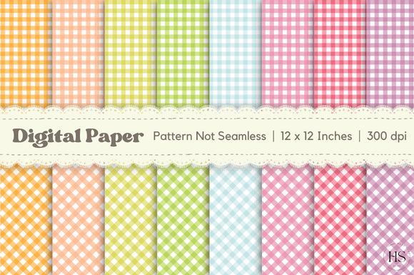 Download Colorful Gingham Digital Paper Patterns - Gingham digital paper Collection