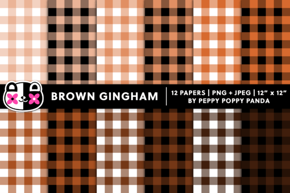 Download Seamless Brown Gingham Digital Paper - Gingham digital paper Collection