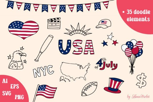 Download Independence Day | USA Doodle Clipart - Independence Collection