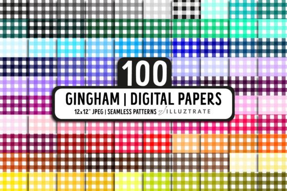 Download Gingham Digital Paper | Rainbow Paper - Gingham digital paper Collection