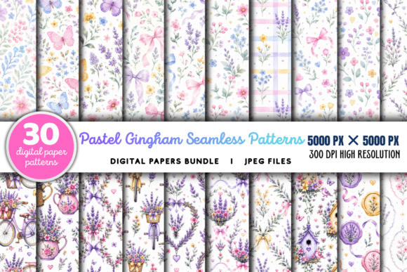 Download Pastel Gingham Digital Paper Patterns - Gingham digital paper Collection