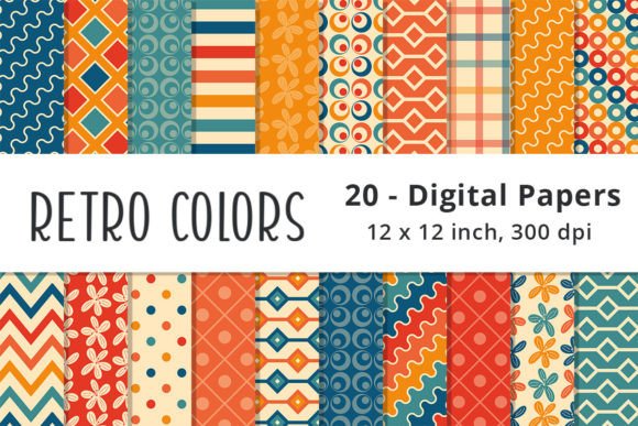 Download Retro Colored Background Design Paper - Red background Collection